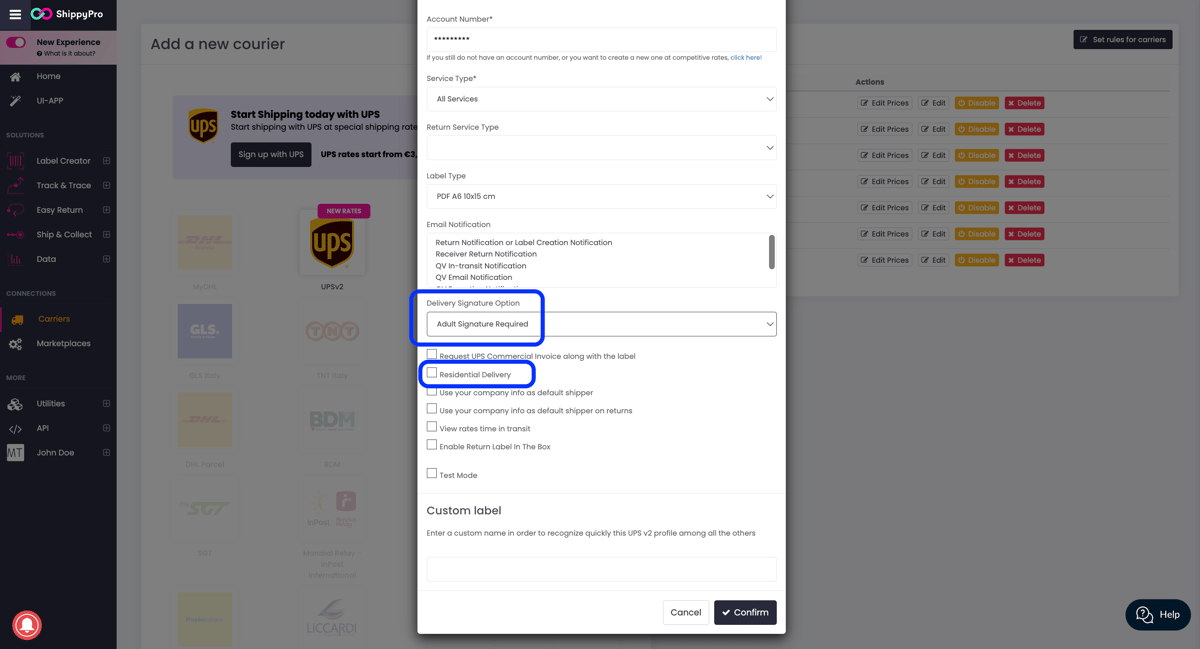 UPS v2 - Signature options and Residential delivery (1)