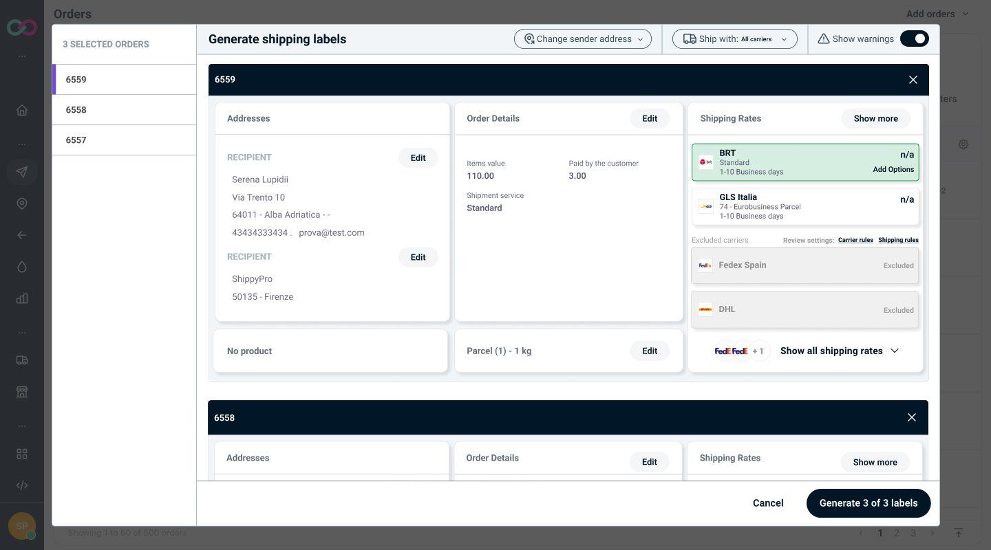 Ship Modal - excluded rates improvements
